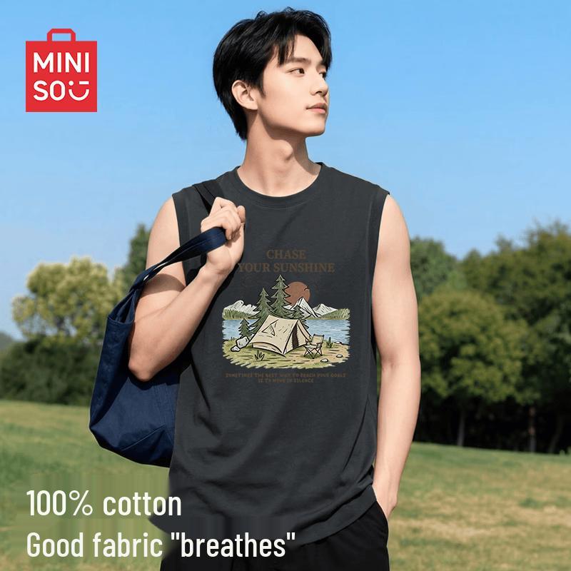 MINISO Men's Pure Cotton Sleeveless T-Shirt