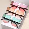 1/12 Pairs Cute Bear Shaped Sunglasses for Children  New Fashion Rimless Multi-color Decor Shades Stylish Design Sun Glasses