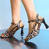 Fashion Women High Heels Sexy Leopard Print Thin Sole Sandals Women Fashion 2025 Fashion Peep Toe Sandal Office Plus Size Ladies Sandals