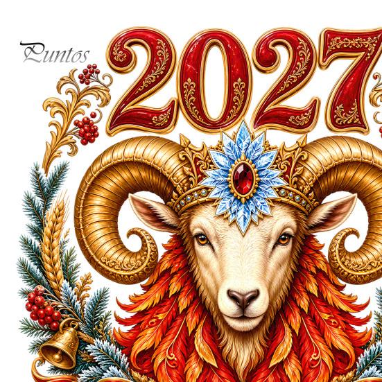 PVC Decorative Film 2027 Year Sheep Window Decal, Russian Happy New Static Sticker, Zodiac Flexible Shape Wall Decals Goat Glass Door Decor, Reusable