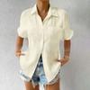 Cardigans, Patchwork Pockets, Short Sleeves, Solid Color Casual Collars, Raglan Shirts, Short Sleeved Women's Clothing