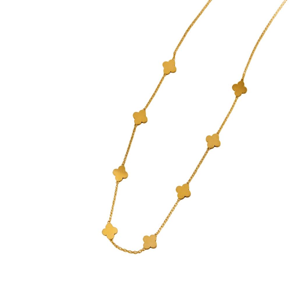 Gentle Four-Leaf Clover Titanium Steel Clavicle Necklace for Women