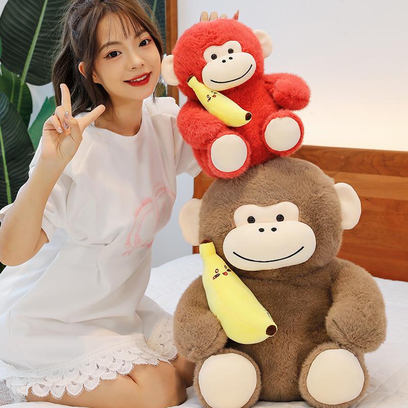 Animal Monkey Cartoon Short Plush Toy Filled Pp Cotton Room Doll Decoration