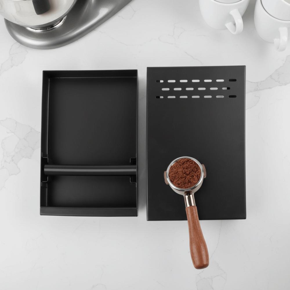 Rectangular Drawer Design Coffee Knock Box Stainless Steel Large Capacity Coffee Powder Storage Box Detachable Rustproof