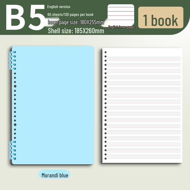B5 Thick Loose-Leaf English Notebook for Elementary School - High-Value, Handwritten Practice Book