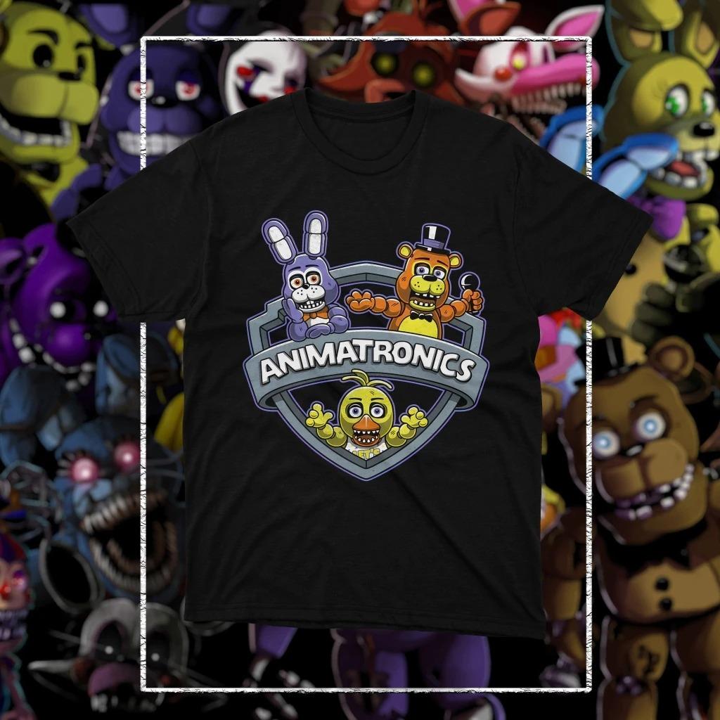 

Five Nights at Freddys FNAF Графическая футболка Унисекс Круглый вырез Хлопок Короткий рукав Y2K Оверсайз Повседневная Уличная мода S