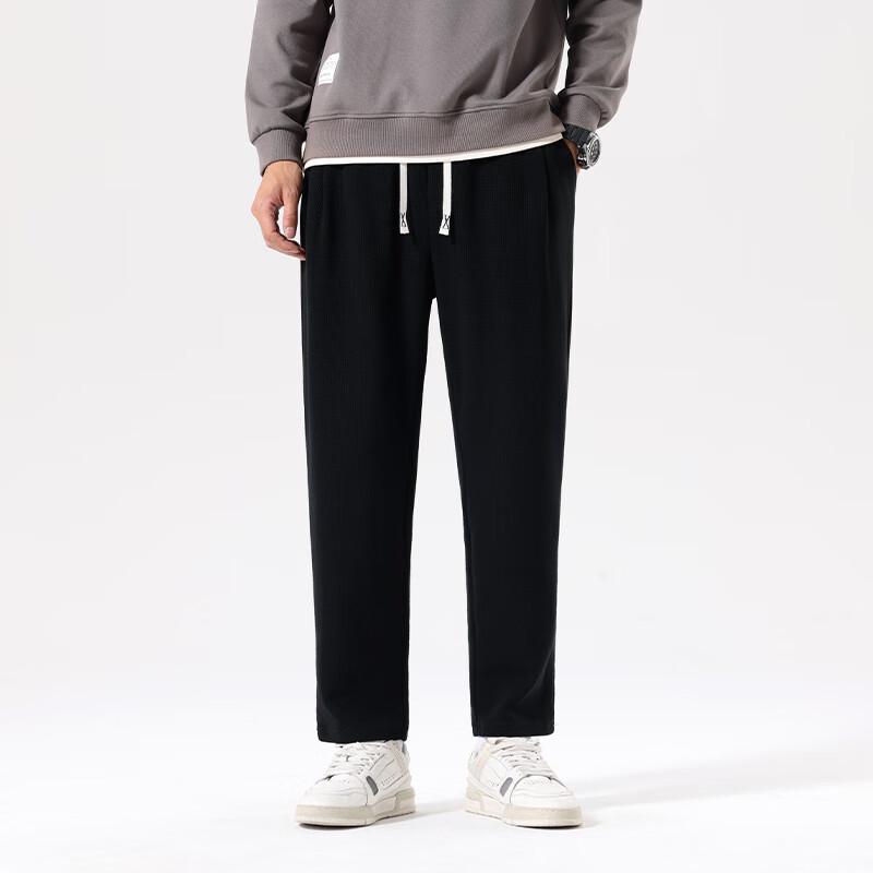 MINISO Men's Heavyweight Waffle Tapered Casual Pants