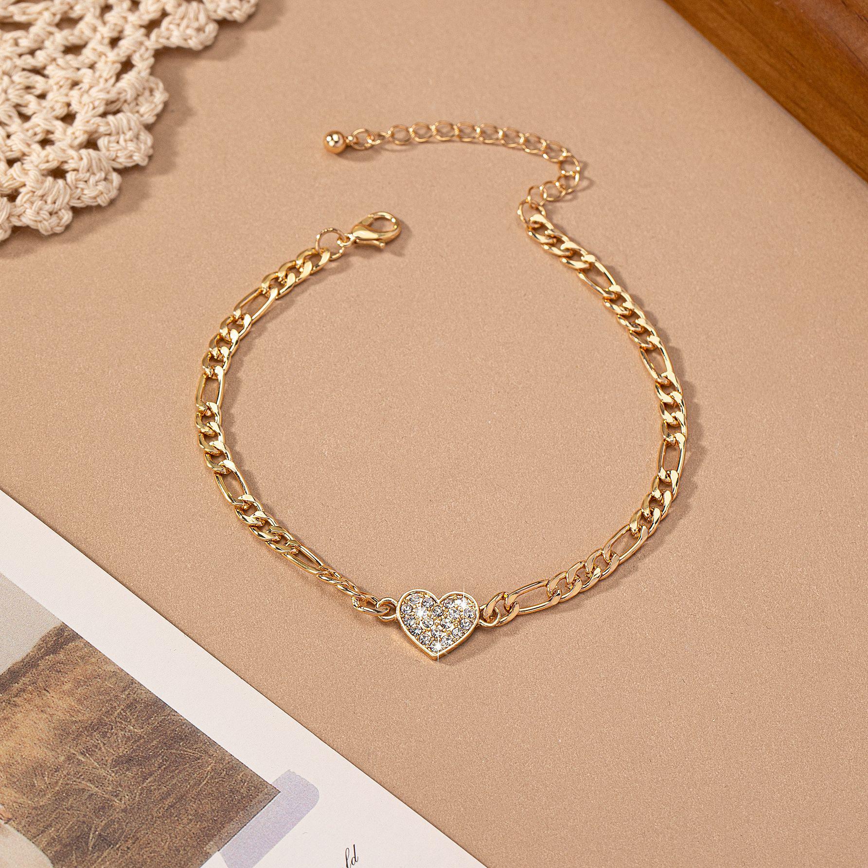 

Европейско-американский модный браслет на ногу с сердцем из стразов: Уникальный, Модный Дизайн для Женской Повседневной и Вечерней Одежды