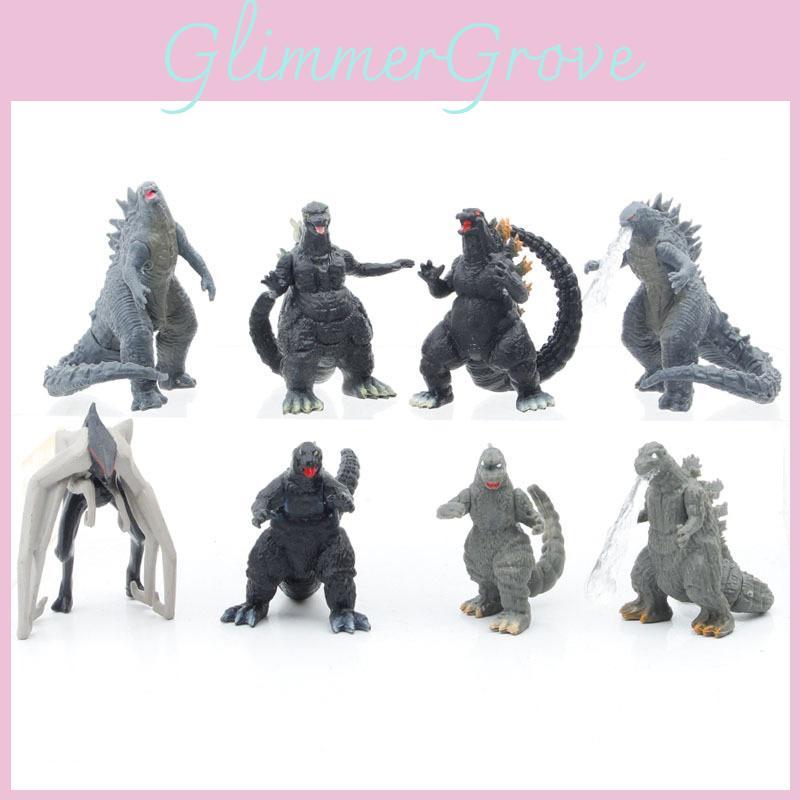 Eight Piece Godzilla Kong Kim Battle Dinosaur Pvc Action Figure Collection For Kids And Decor