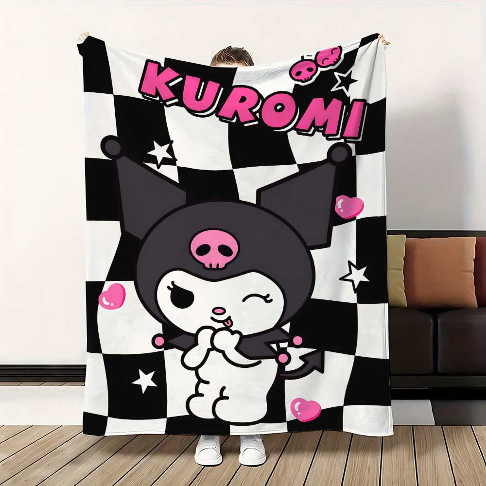 Kawaii Kuromis Flannel Blanket for Sofas Luxury Blankets and Throws Fluffy Plaid Home Interior Sofa Throw Knee Soft Nap Bed & &