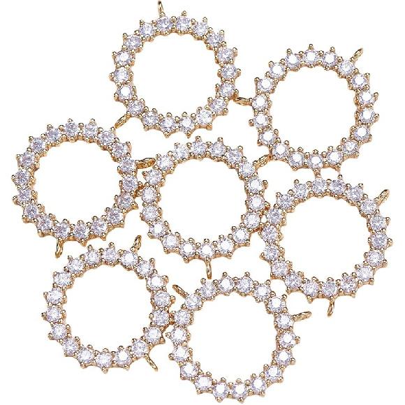 Ipotkitt 5Pcs Heart with Star Brass Micro Pave Cubic Zirconia Diffuser Locket Charm Pendants Openable Ornaments for DIY Making - 19.5x22.5mm