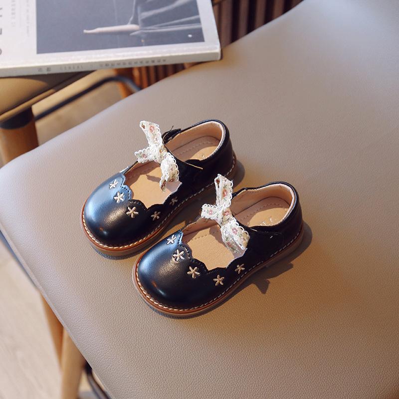 

Zapatos NiñaФранцузская обувь для девочек Весна Корейская обувь из мягкой кожи на мягкой подошве Ретро детская обувь Обувь для девочек Принцесса Обувь для девочек Маленькая Средняя Детская обувь для младенцев 21 13cm чёрный