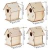 4pcs DIY Wooden Birdhouse Kits Creative Arts and Crafts Set for Kids Christmas Gift Unfinished Wood Birdhouses Painting Kit