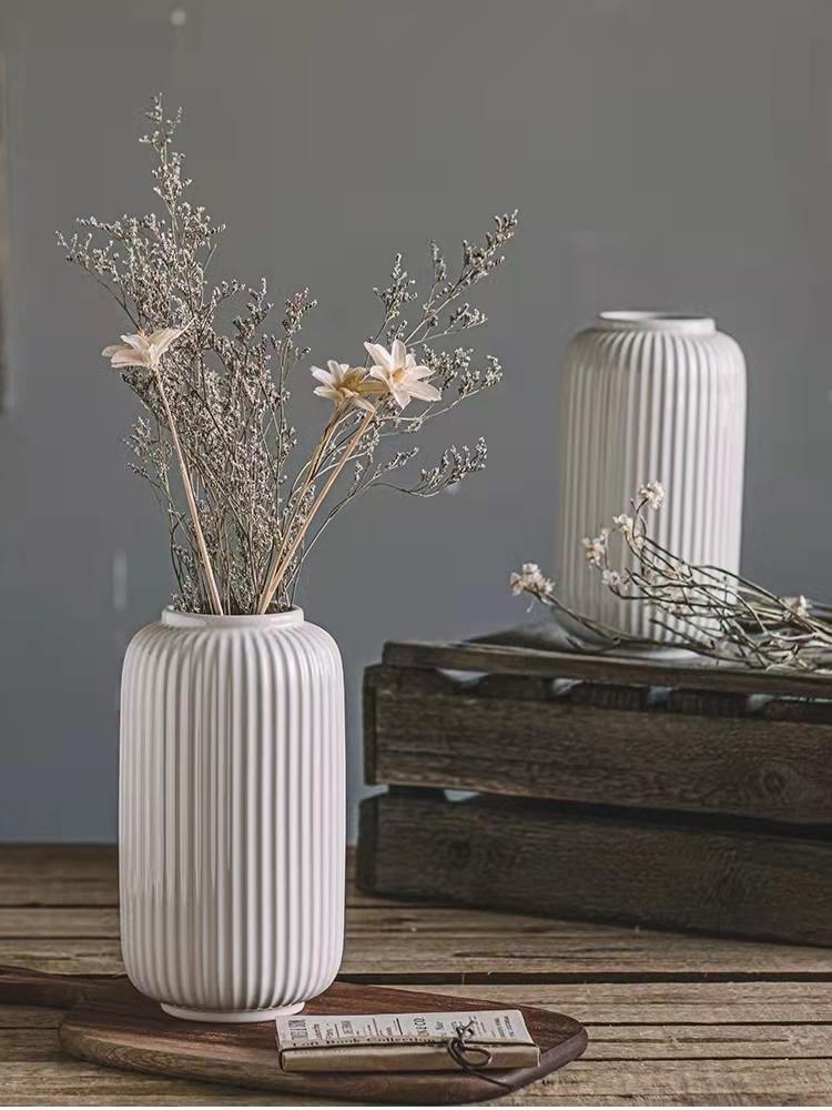 White Vase Ceramics Vases Minimalist Modern Terrarium Nordic Simple Living Room Flower Pot Decoration Home Decor Decoracion
