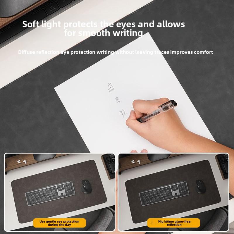 Crazy Horse Pu Leather Desk Mat Mouse Mat Customized Oversized Computer Office Desk Mat Leather Writing Desk Desk Mat