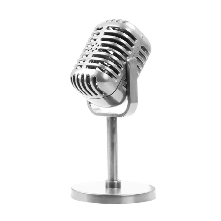 Klassisches Retro-Mikrofon-Requisit, Vintage-Mikrofon-Requisite, Modellständer