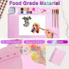 Drawing Mat Food Grade Silicone Painting Mat with Cup Non-Stick Art Mat with Brush Cleaner Pen Holder DIY Clay Art Supplies