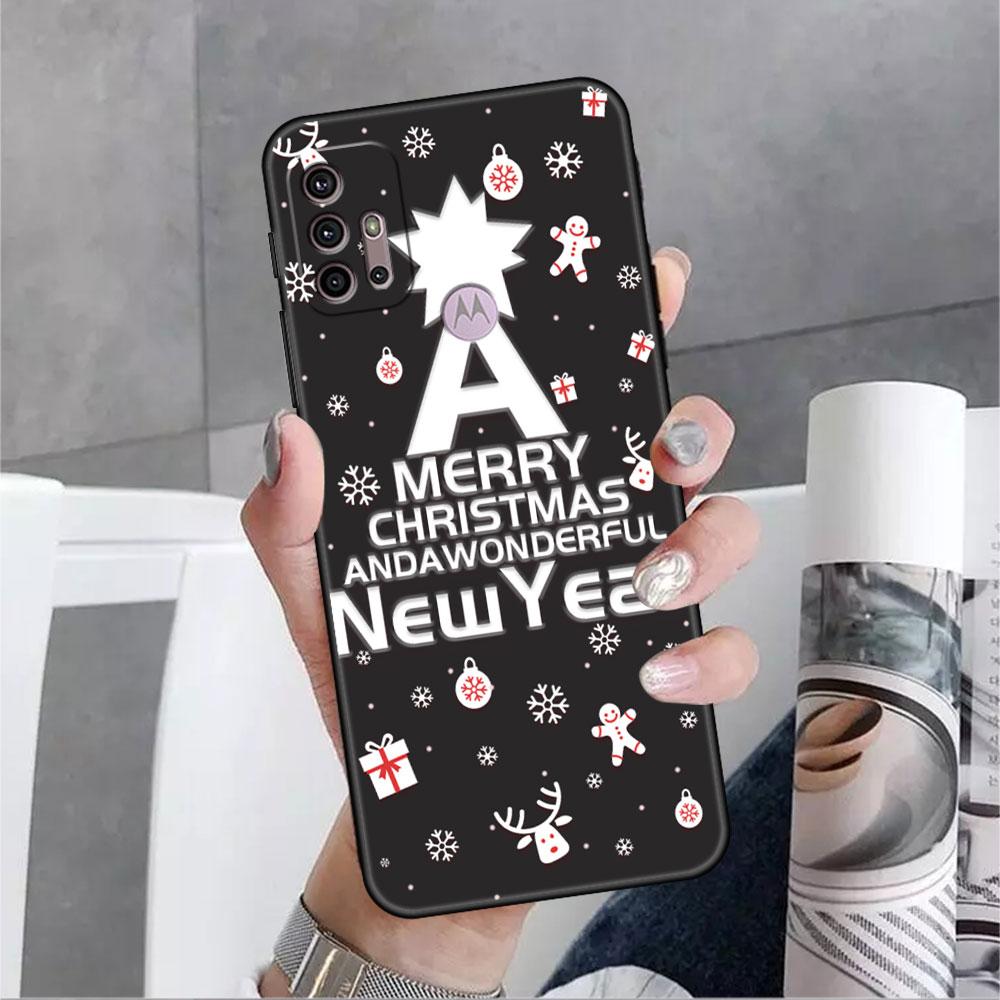 Veselé Vánoce v zimě pouzdro pro Motorola G30 G60 G9 Play ONE Fusion G8 G50 E6s G82 Edge 20 Pro G Stylus 2021 soft phone copas