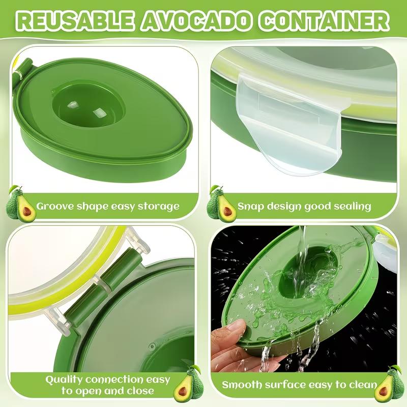 Reusable Avocado Storage Container Plastic Flip Top Fresh Fruit Keeper Box Rectangle Shape Food Saver Pod Dishwasher Safe