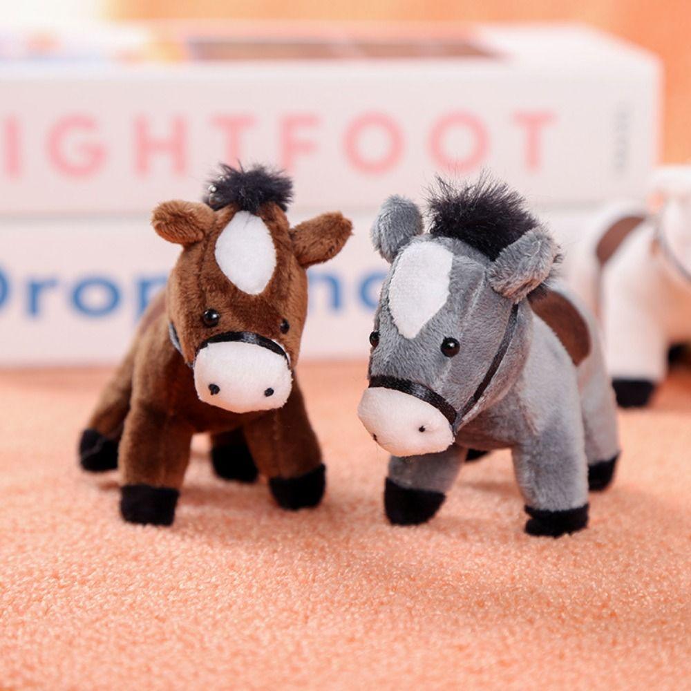 12cm Pony Plush Doll Pendant Pendant Pony Pendant Cute Stuffed Animal Horse  Charm
