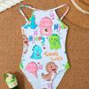 2025 European & American Style Baby Girl Cartoon Graffiti Swimsuit