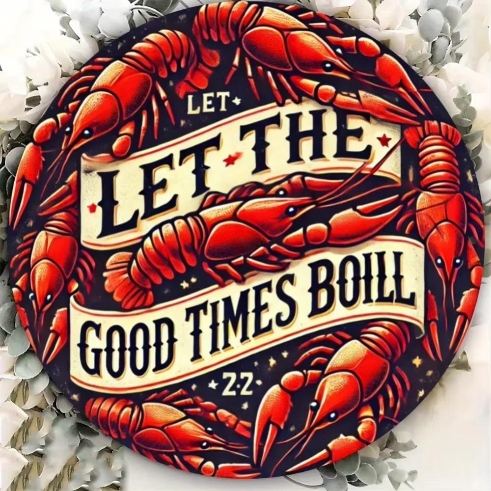 Crawfish Wall Art Kitchen Decor Seafood Poster Metal Tin Sign 40x30cm