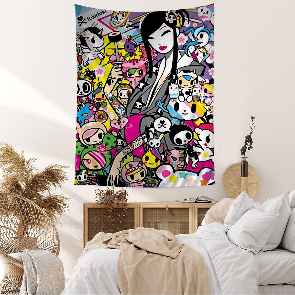 Japan Anime TTokidokiS Printed Large Wall Tapestry Hanging Tarot Hippie Wall Rugs Dorm Home Decor