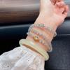 Natural Gray Moonstone Labradorite Aquamarine Triple Beaded Bracelet Necklace for Women - High Shine