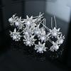 12pcs Fashion Baroque Bridal Headpiece U-Shaped Pin Pearl Flower Hairpin Women Hair Fork Coiled Hair Accessory Braided