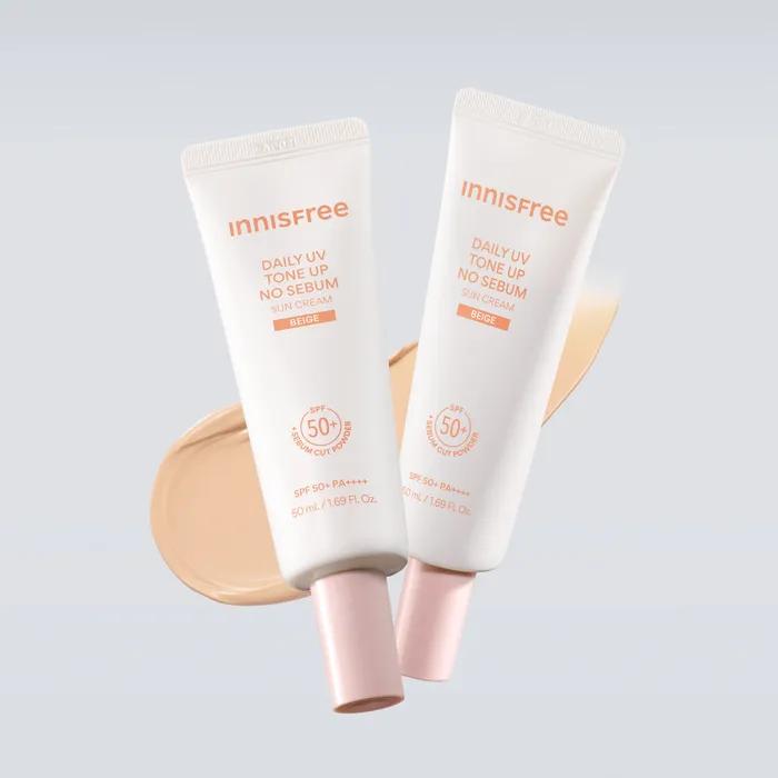 Daily UV Tone-Up No-Sebum Sunscreen Beige (2 pieces)