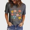 Women's Summer Patterned Round Neck Short-Sleeve Casual T-Shirt