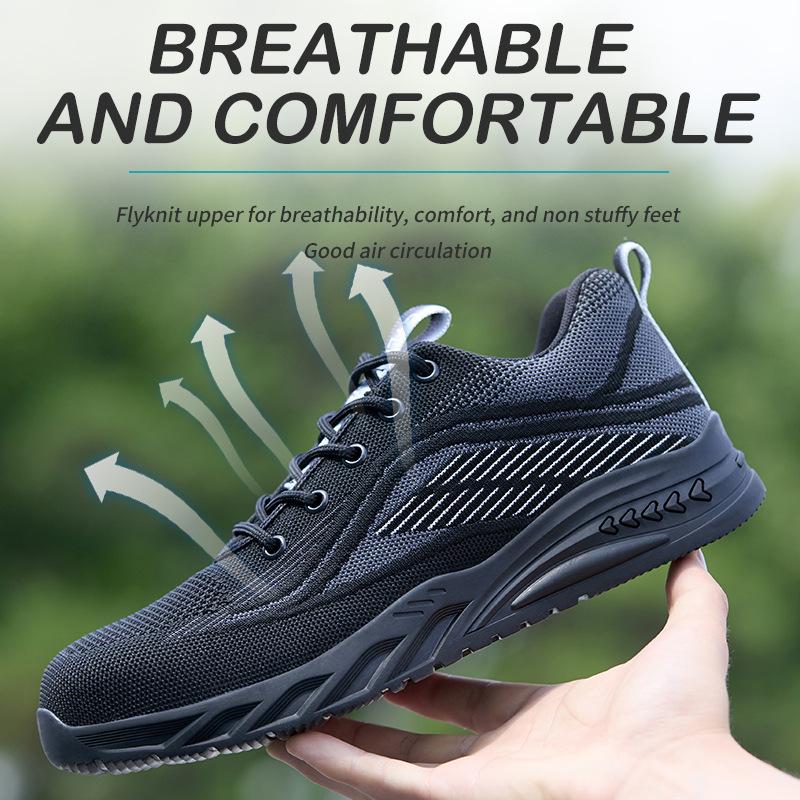 Anti-Smash Steel Toe Sneakers Anti-Puncture Boot Of Safety Working Shoes With Protective Toe Lightweight Breathable Safety Shoes