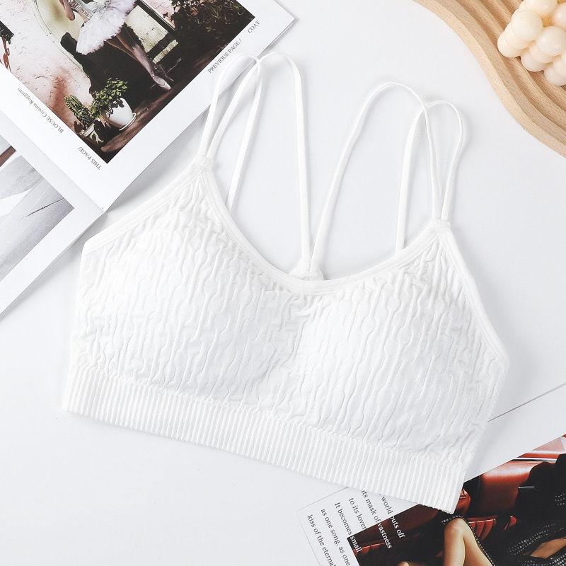 Plus Size Red Spaghetti Strap Backless Bra for Women Non-magnetic Student Sports Cami Bustier Push-Up
