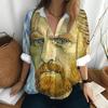 Damen Trendiges Hemd Van Gogh Ölgemälde Bedruckte Tops Oberteile Hemd Locker Knopf Damenbekleidung Street Fashion Alltag Damen Blusen