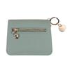Ladies' Simple PU Leather Mini Zip Around Wallet Solid Color Slim Card Holder Coin Purse with RFID Blocking