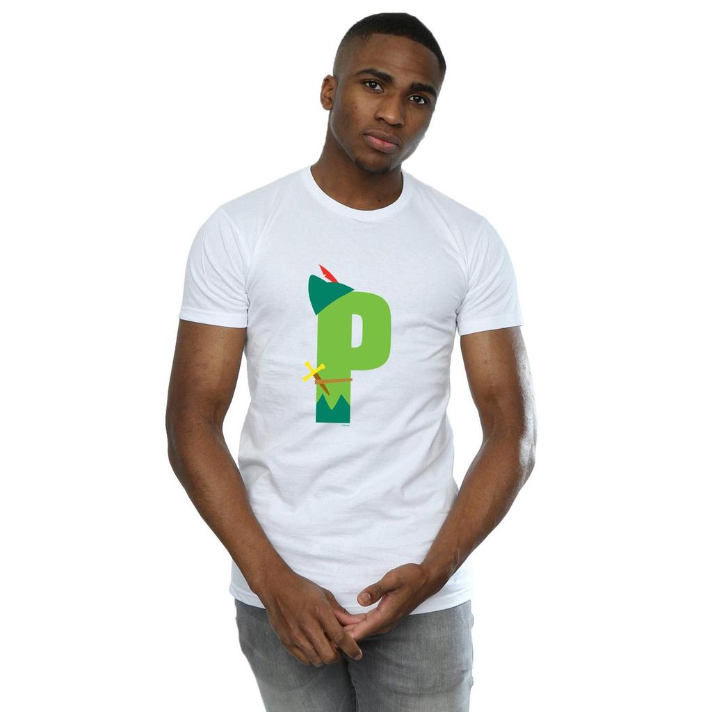 Disney Mens Alphabet P Is For Peter Pan T-Shirt