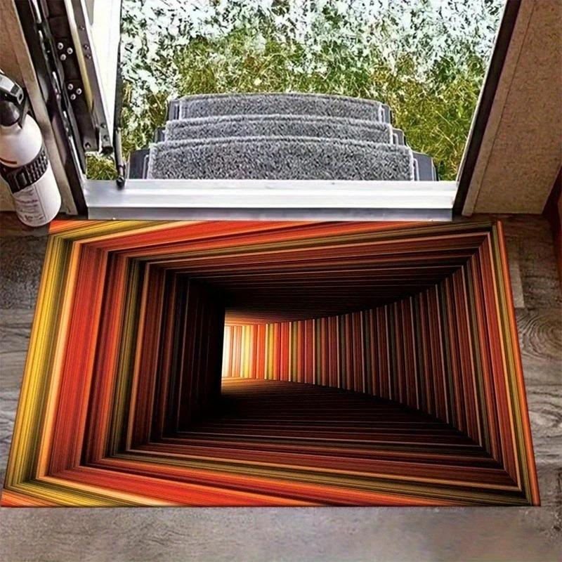 Visuelle Dreidimensionale Fußmatte mit Falltür Rutschfest Maschinenwaschbarer Teppich für Wohnzimmer Schlafzimmer Badezimmer Küche und Wäsche Teppich