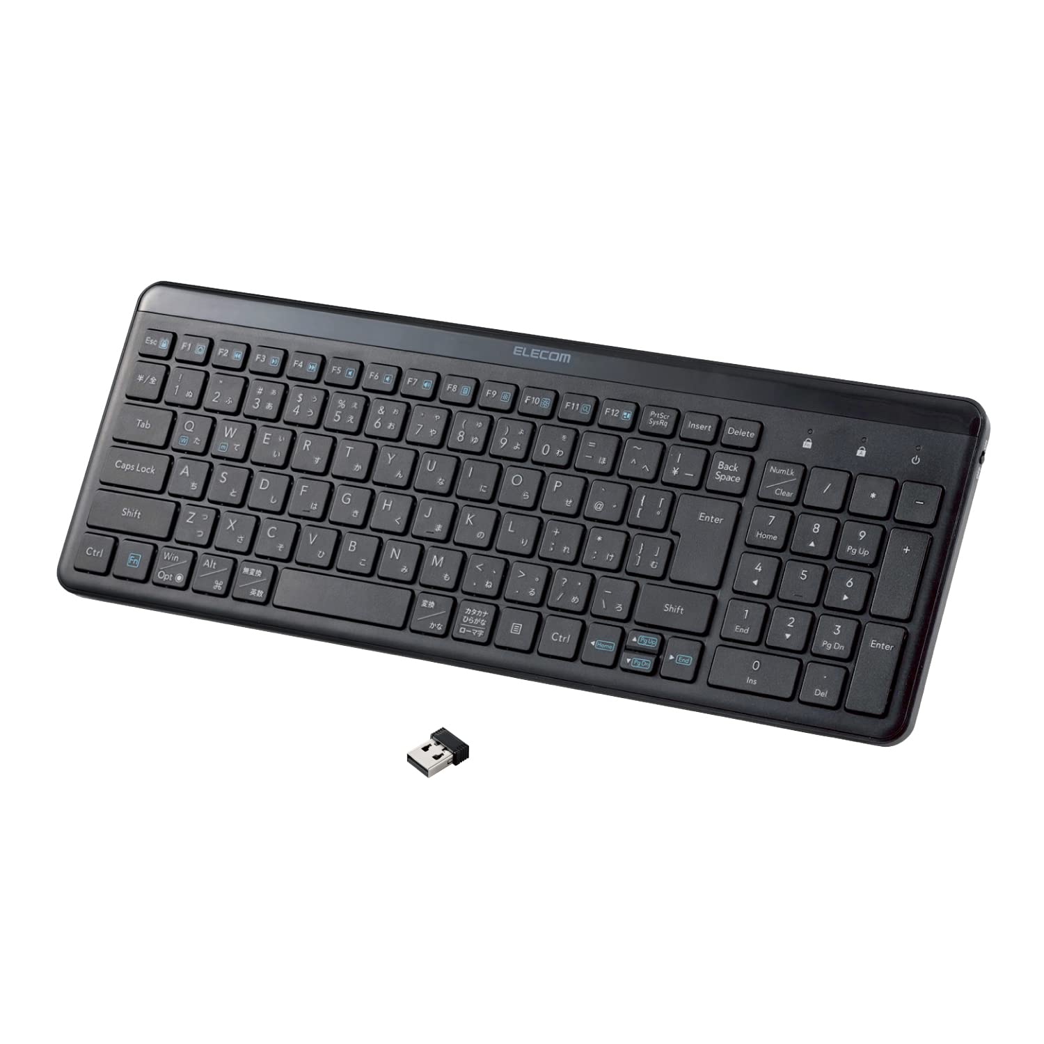 

ELECOM Wireless with Numeric Compact Compatible with Windows Black TK-QT30DMBK Keyboard, Quiet, Keypad, Thin, Size, ChromeOS, macOS, чорний