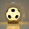 3D Soccer Lamp Dimming Table USB Powered Warm White LED Night Wood Base for Bedroom Study Home