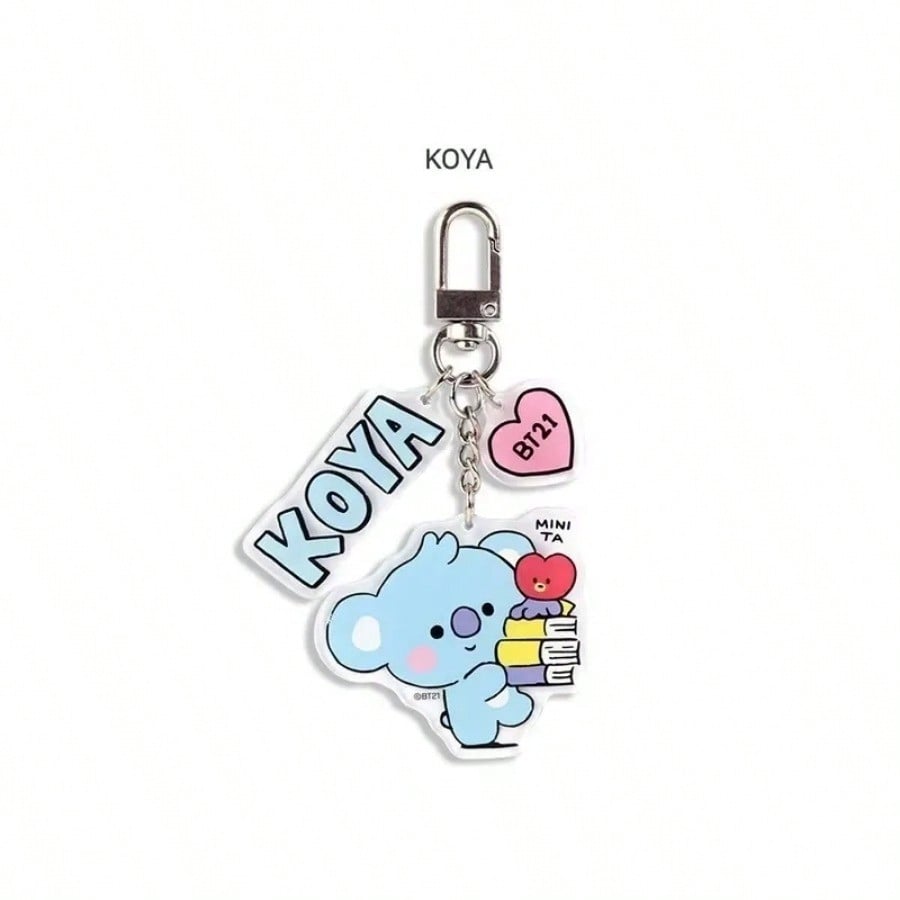 LINE FRIENDS BT21 Anime Kpop und Cartoon Schöne Schlüsselanhänger und Plüschtiere Niedliche RJ Tata und Koya Acryl Rucksackanhänger