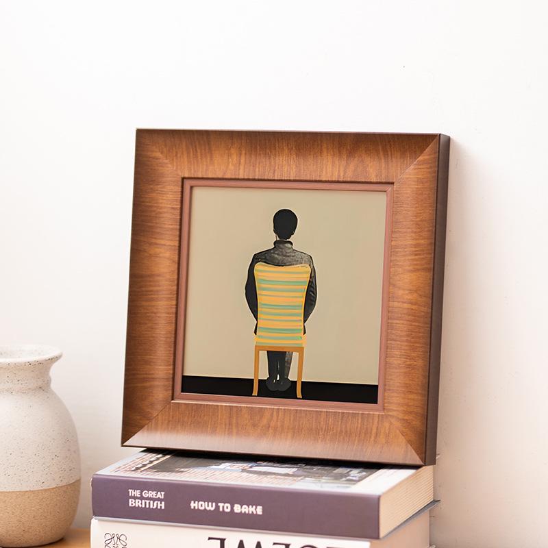 Klassisk amerikansk retro fotoram i harts för bord eller vägg - Perfekt för vardagsrum och sovrum