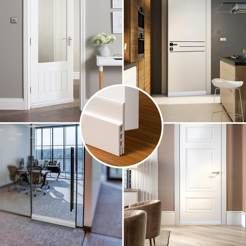 Heavy Duty Draft Stopper Silicone Under Door Draft Stopper Noise Reducing Insulator Door Bottom Sealing Strip Fits Interior/Exterior Doors
