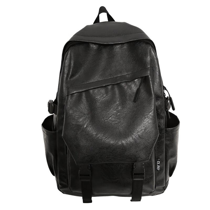 Men s PU Leather Business & Travel Laptop Backpack