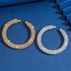 Bridal three-piece set, earrings, collar, open bracelet set, live broadcast full of diamond claw chains, jewelry necklaces, women