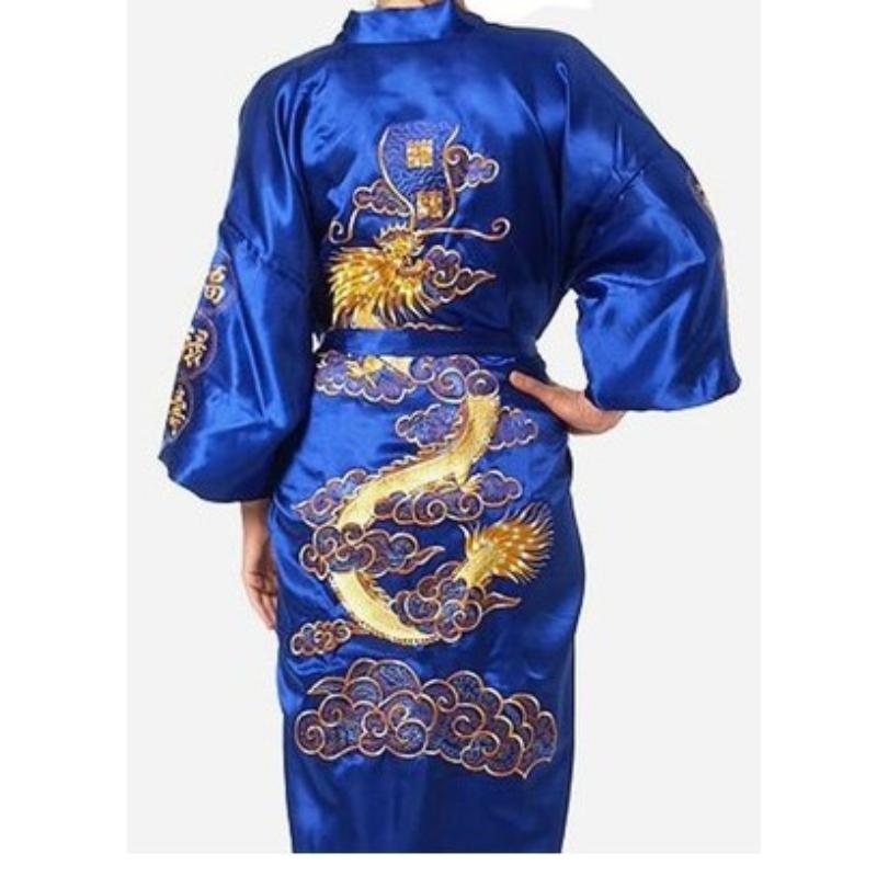 Ethnic Chinese Style Men's Clothing Men's Dalong Bathrobe Bathrobe Dragon Robe Tang Suit Pajamas Nightgown Home Service Embroidered Dalong