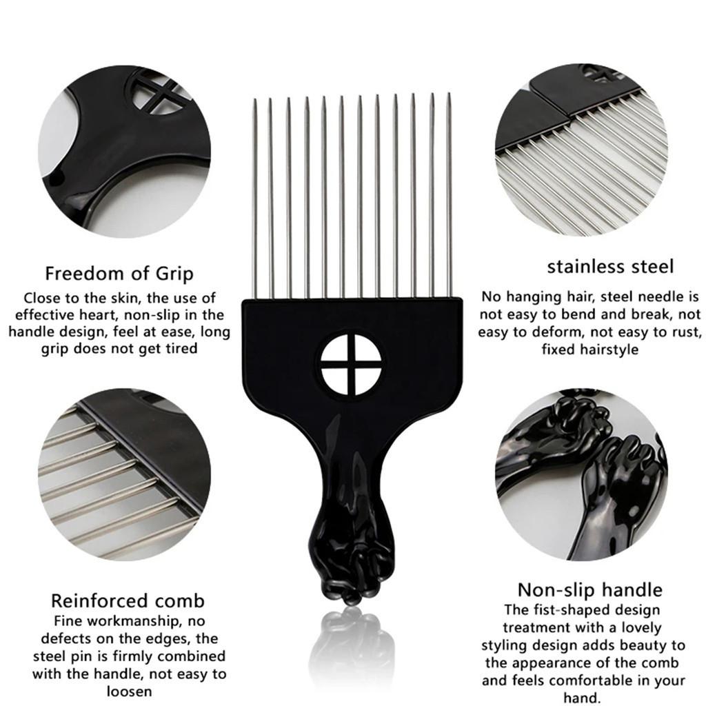 Big Hair Oil Head Big Back Style Comb Hair Tail Needle Comb Professional Afro Pick Hair Comb Salon Comb Insert Comb Fork Comb