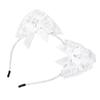 Bandeau Oreilles de Chat Blanches Joli Nœud en Gaze Exquis Bandeau Filles Accessoires Cosplay pour Halloween