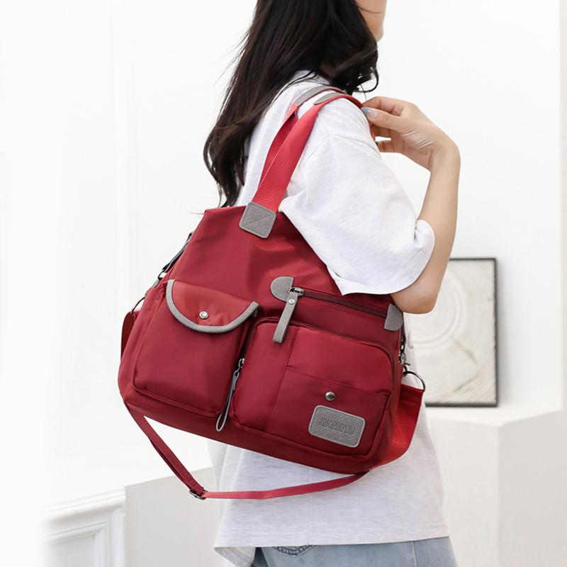 Borsa a Spalla da Donna Multifunzione Borsa a Tracolla in Nylon Borse Impermeabili Borse da Viaggio Tote a Grande Capacità