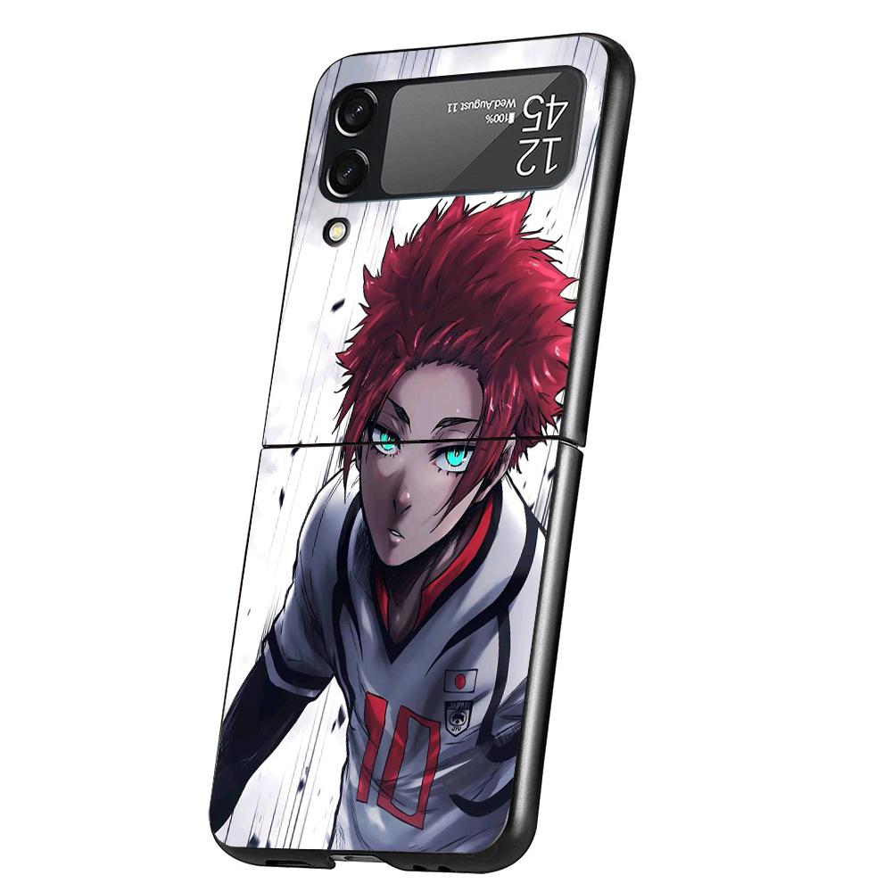 Blue Lock Shidou Ryusei Cover Phone Case For Samsung Galaxy Z Flip 7 6 5 4 3 5G Flip7 Flip6 Flip5 Flip4 Flip3 Black Fundas Shell