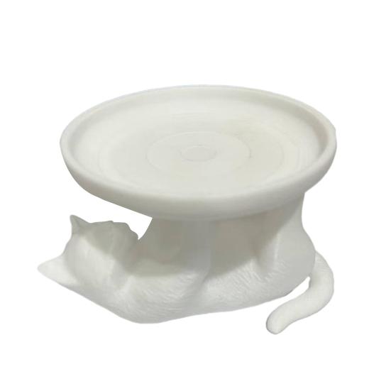 Jijijing 3D Printed Reclining Cat Jewelry Tray, Cute Ring Holder & Earring Organizer Dish for Dresser Vanity, Decorative Kitten Trinket Bracelets